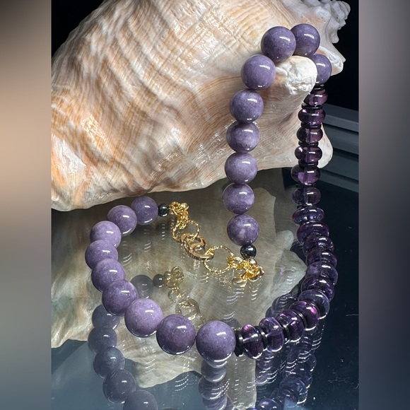 ALEXANDRITE + LAVENDERS CHALCEDONY NECKLACE - Picture 3 of 16